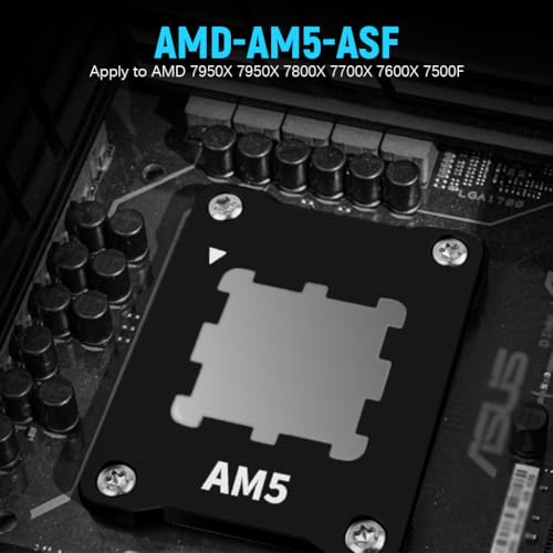 ZORBES® Aluminum Integrated CPU Holder for AMD AM5 ASF CPU Anti-Bending Contact Frame with 4Pcs Screws & 1x Screwdriver, 69x53x5mm ZORBES® Aluminum Integrated CPU Holder for AMD AM5 ASF CPU Anti-Bending Contact Frame with 4Pcs Screws & 1x Screwdriver, 69x53x5mm